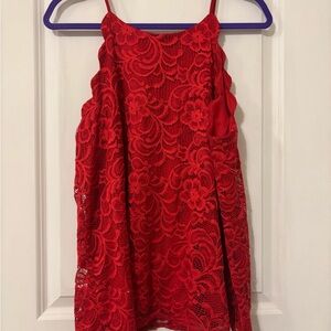BCX Red Lace Spaghetti Strap top
